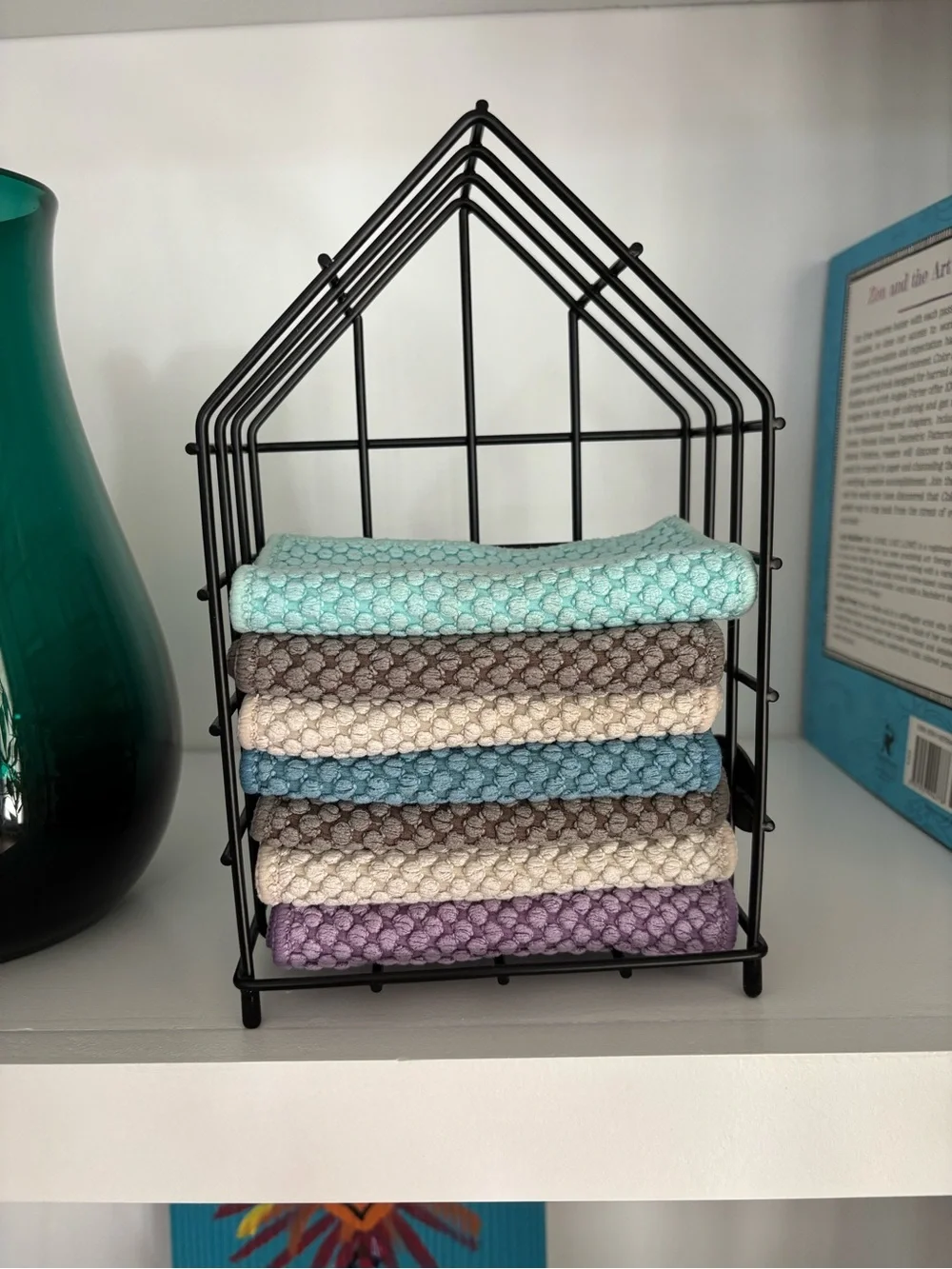 Norwex counter cloths and holder. Extra cloths so always enough clean on hand.